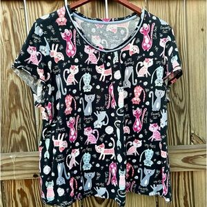 Kitty Cat Graphic Tee Shirt Smart Hip Cute Sz. Large